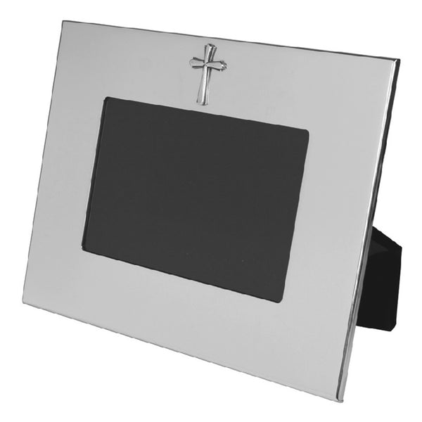 Pewter Wide Border Cross Picture Frame