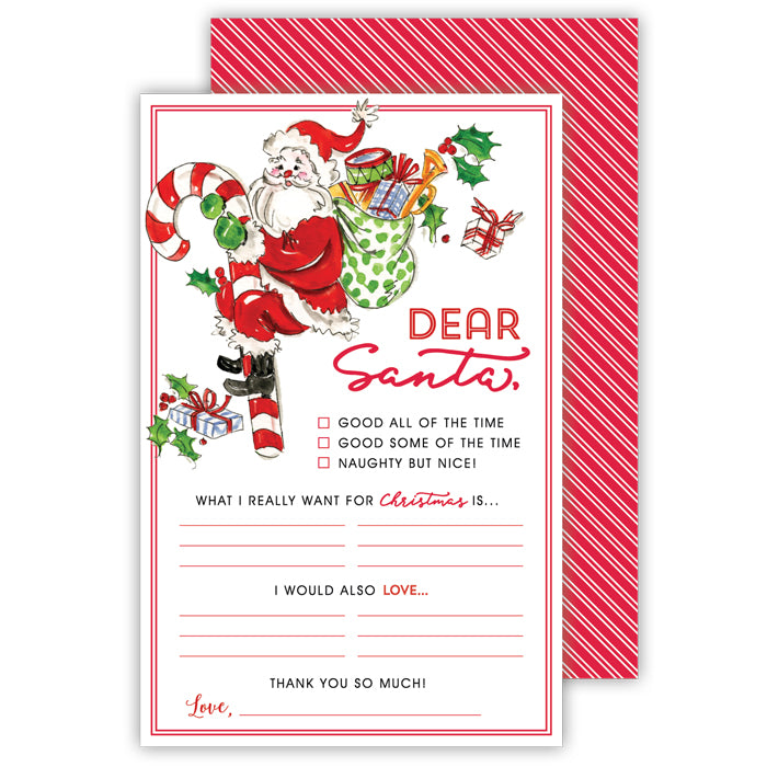 Letter to Santa - Santa with Candy Cane