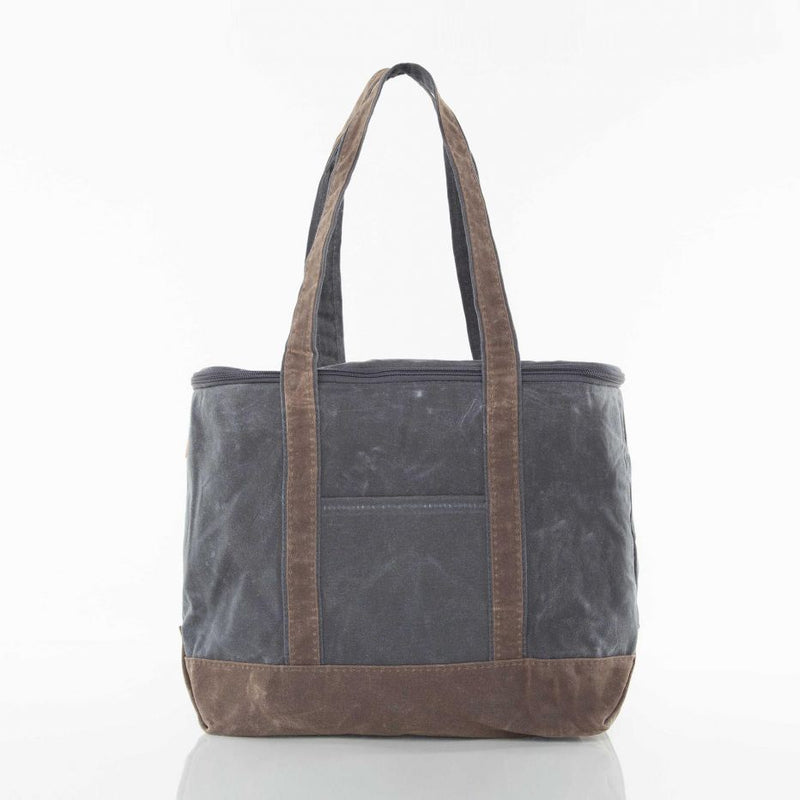 Navy Waxed Canvas Insulated Tote