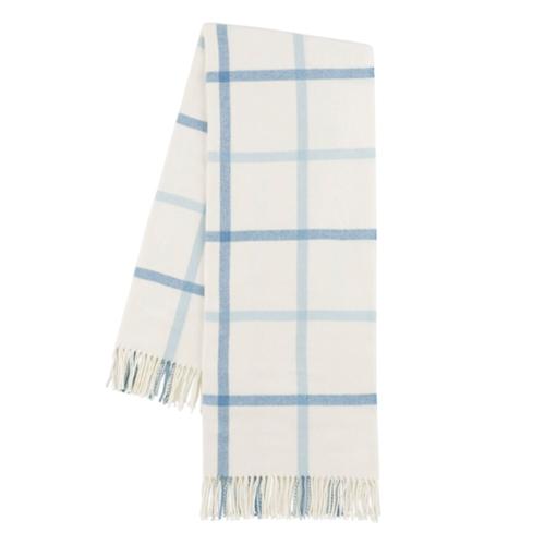 Plaid Throw Blanket - Monogram or Personalize - Blue Denim and Baby Blue
