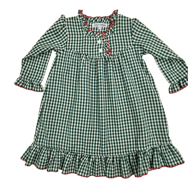 Green Gingham Christmas Nightgown