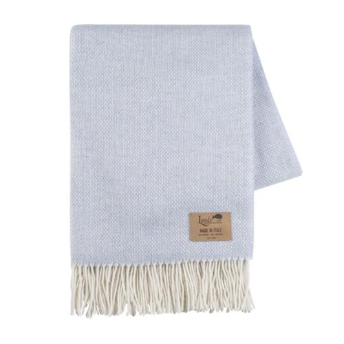 Monogrammed Cashmere Throw Blankets - Light Blue