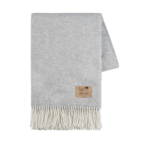 Monogrammed Cashmere Throw Blankets - Light Gray