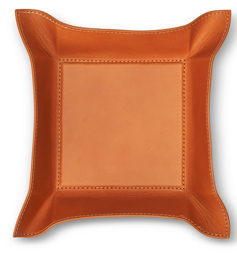 Perry Leather Valet Tray - Tan
