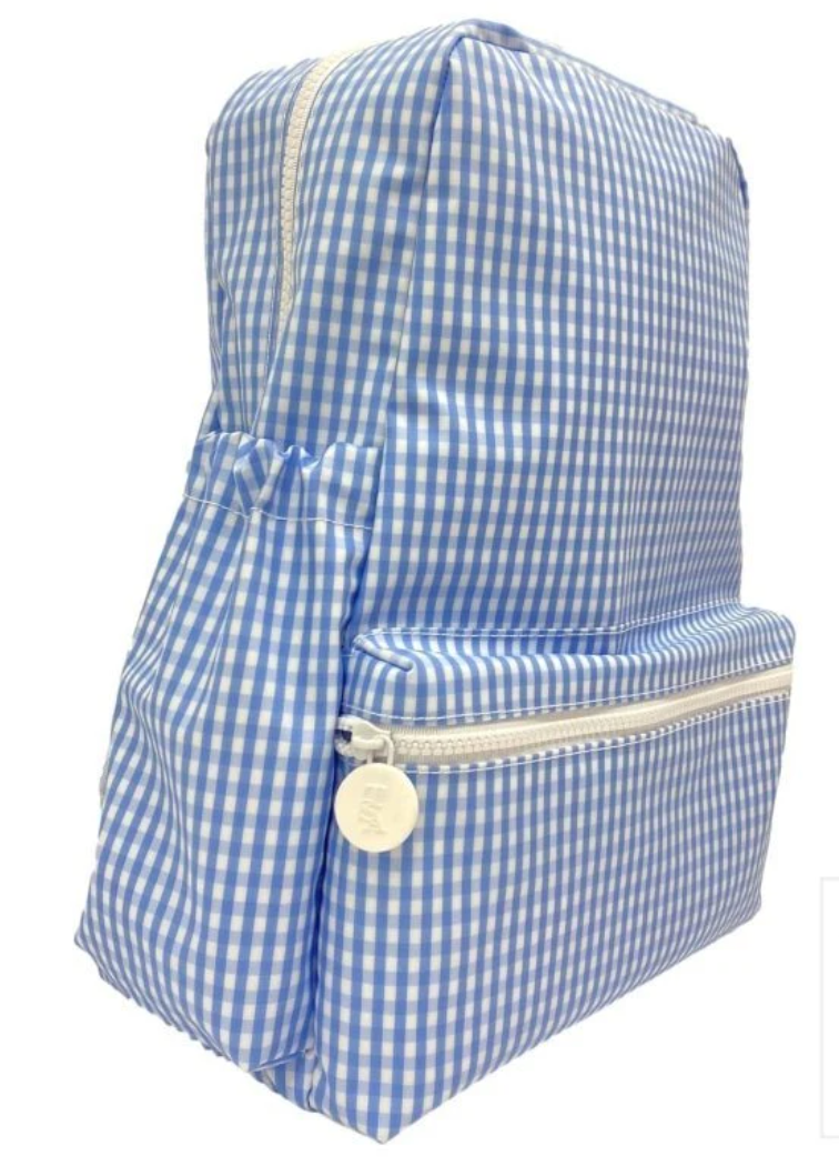 Coated Backpack Blue Gingham
