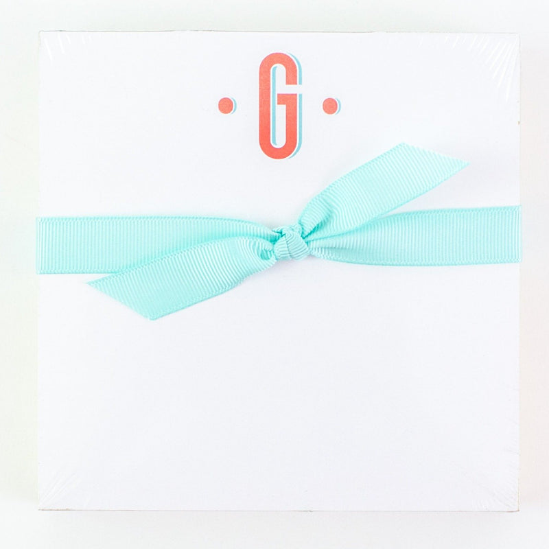 Single Initial Luxe Notepad - G