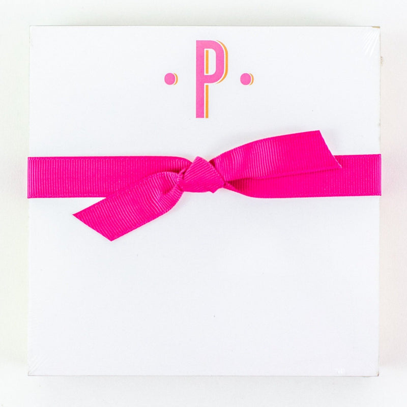 Single Initial Luxe Notepad - P