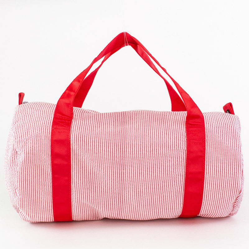Personalized Children's Duffle Bag - Red Seersucker