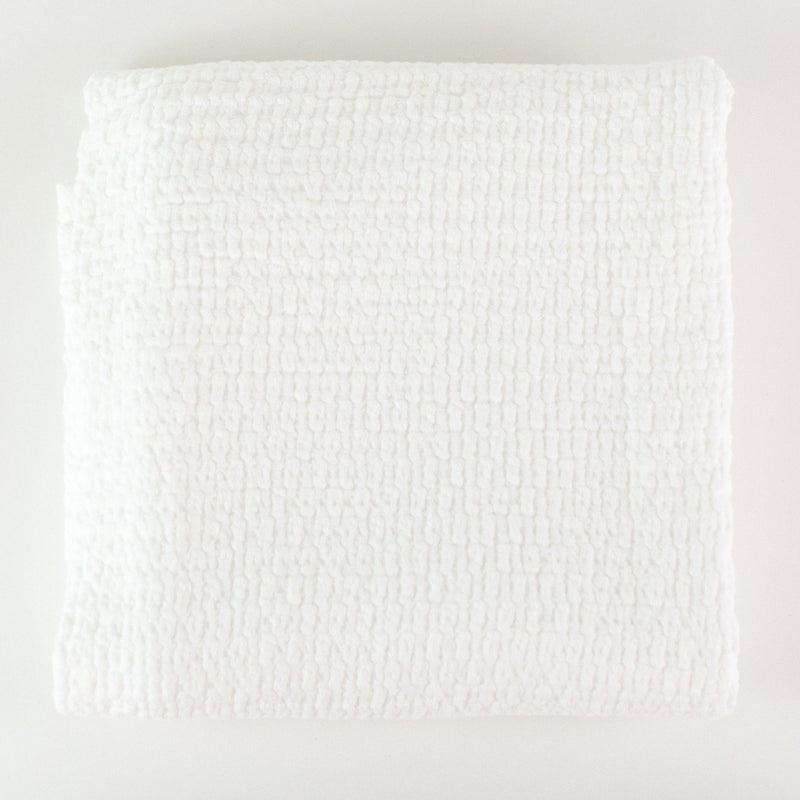 Monogrammed Basketweave Baby Blanket - White