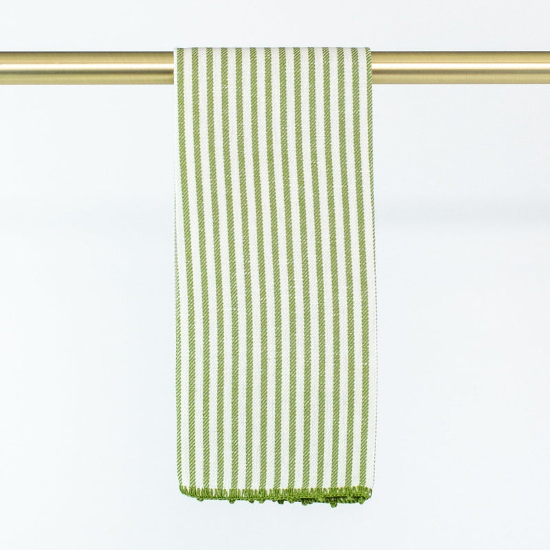 Busatti Stripe Hand Towel - Personalize or Monogram - Green