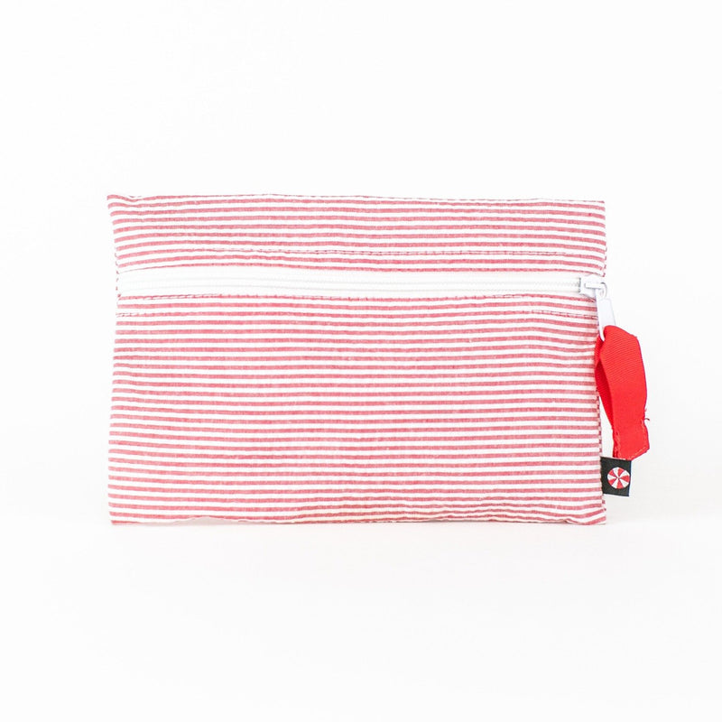  Monogrammed or Personalized Flat Zip Pouch - Red