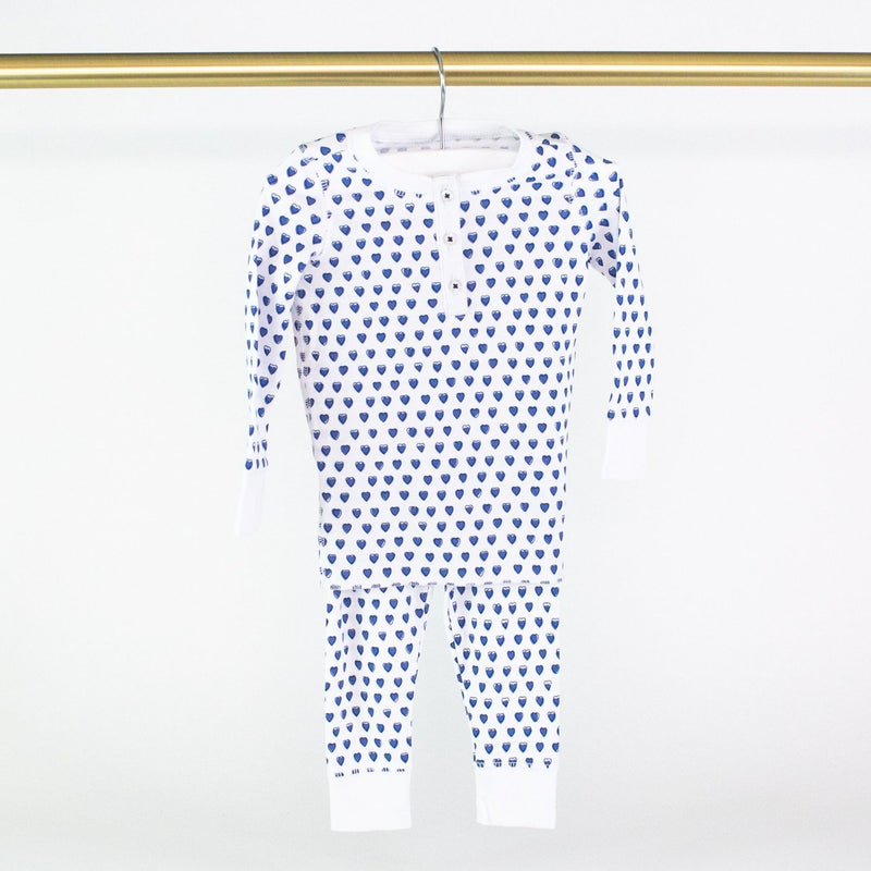Monogrammed Roller Rabbit Blue Hearts Children's Pajamas