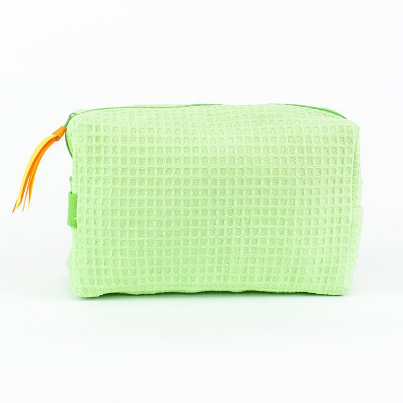 Large Waffle Cosmetic Bag - Monogrammed - Lime
