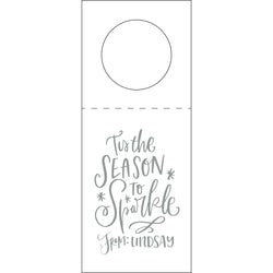 Tis The Season to Sparkle Letterpress Wine Tags
