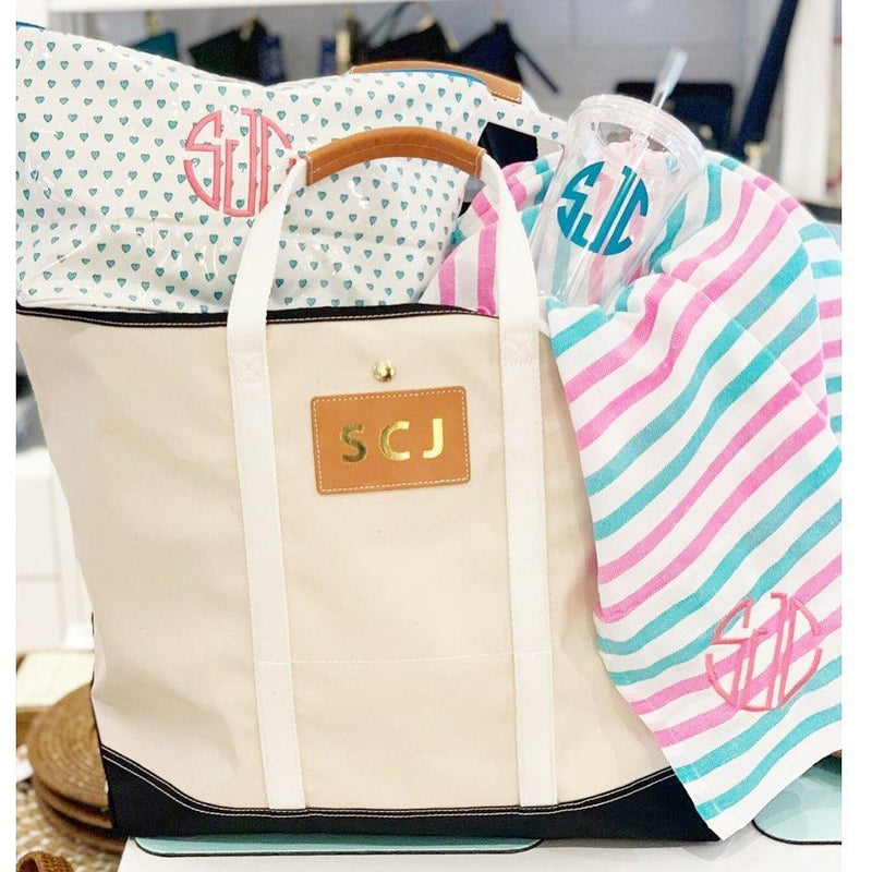 Avery Coated Canvas Jumbo Tote  - shown with monogram