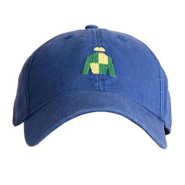 Needlepoint Baseball Hat - Adult - Jockey Silk - Blue