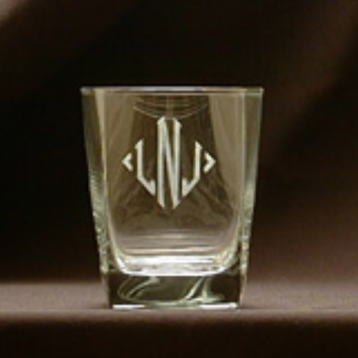 Square Double Old Fashioned Glasses - Monogrammed