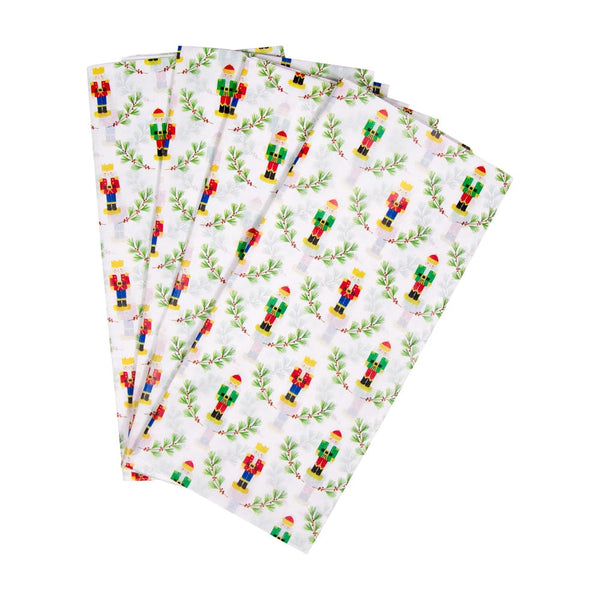 Caspari Nutcracker Christmas Tissue Wrapping Paper – 4 Pink Sheets 50x75cm – 10056TIS