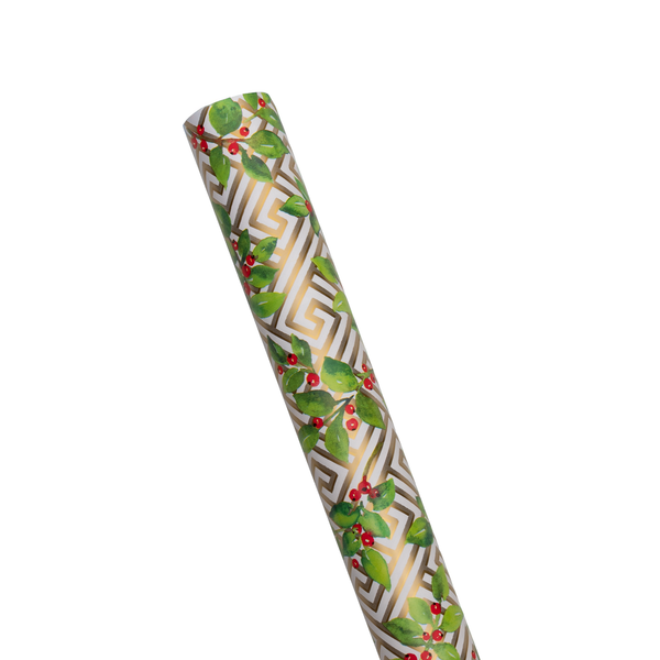 Holly & Fretwork Wrapping Paper