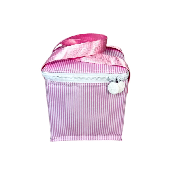Seersucker Coated Snack Square - Pink