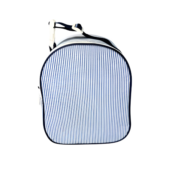 Navy Seersucker Coated Gumdrop Lunch Box