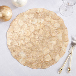 Scalloped Capiz Shell Placemat - Champagne