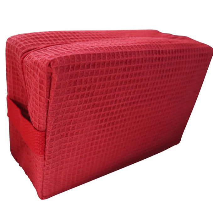 Large Waffle Cosmetic Bag - Red