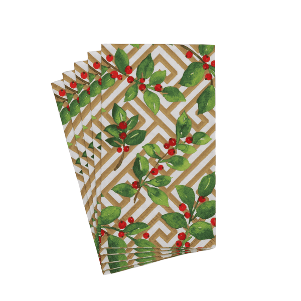 Holly & Fretwork Paper Guest Towels