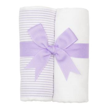 Monogrammed Burp Pad Set - Lilac Seersucker