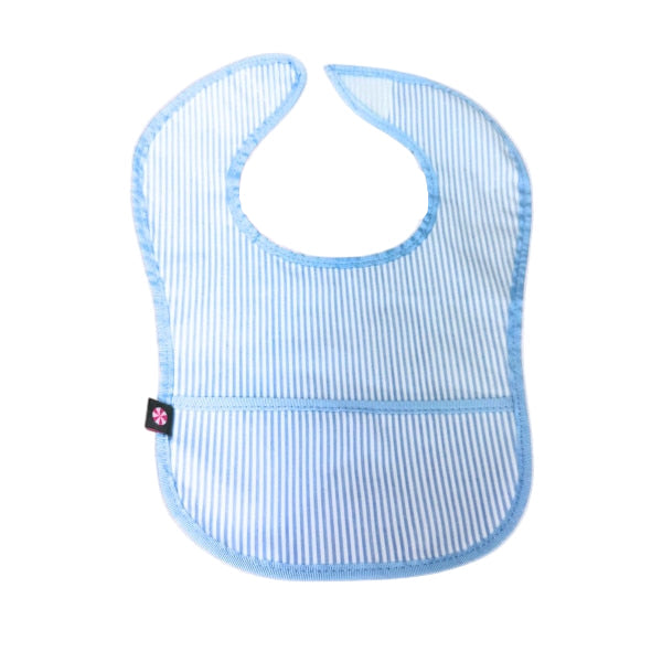 Seersucker Coated Bib - Light Blue