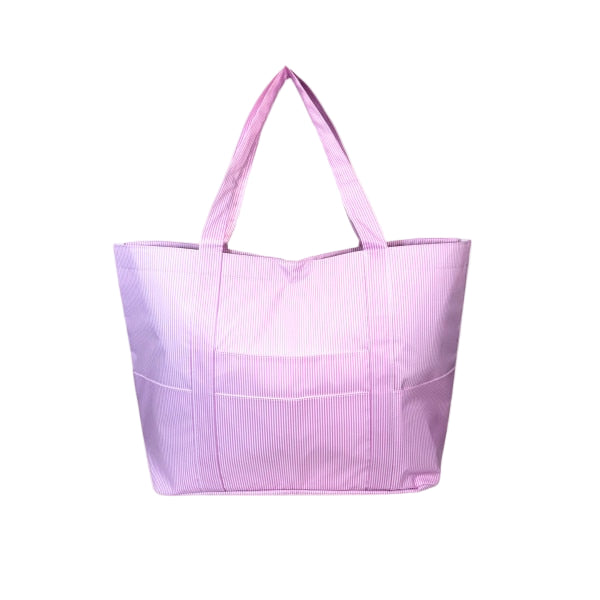 Seersucker Coated Tote - Pink
