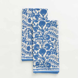 Blue Cactus Flower Tea Towel