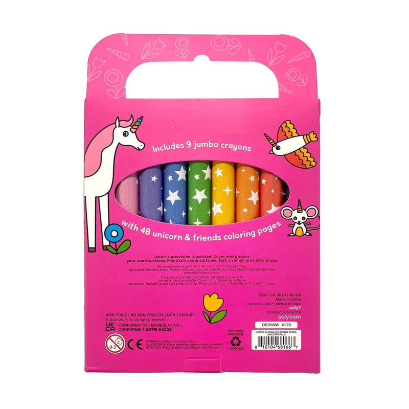 Ooly Carry Along Crayon & Coloring Book Set - Unicorn
