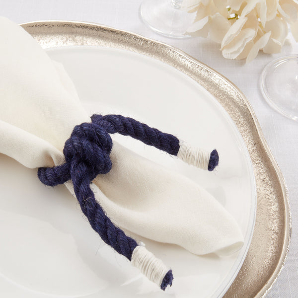 Navy Knotted Rope Napkin Rings