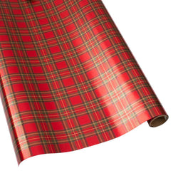 Caspari Royal Plaid Foil Wrapping Paper