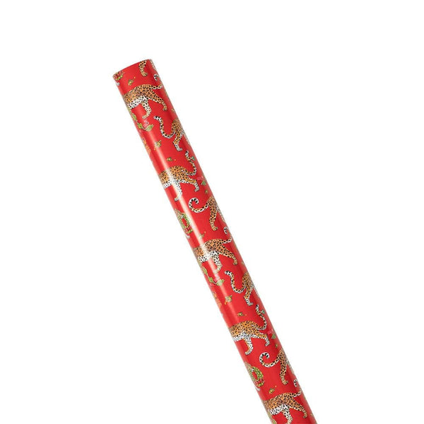 Red Christmas Leopard Wrapping Paper