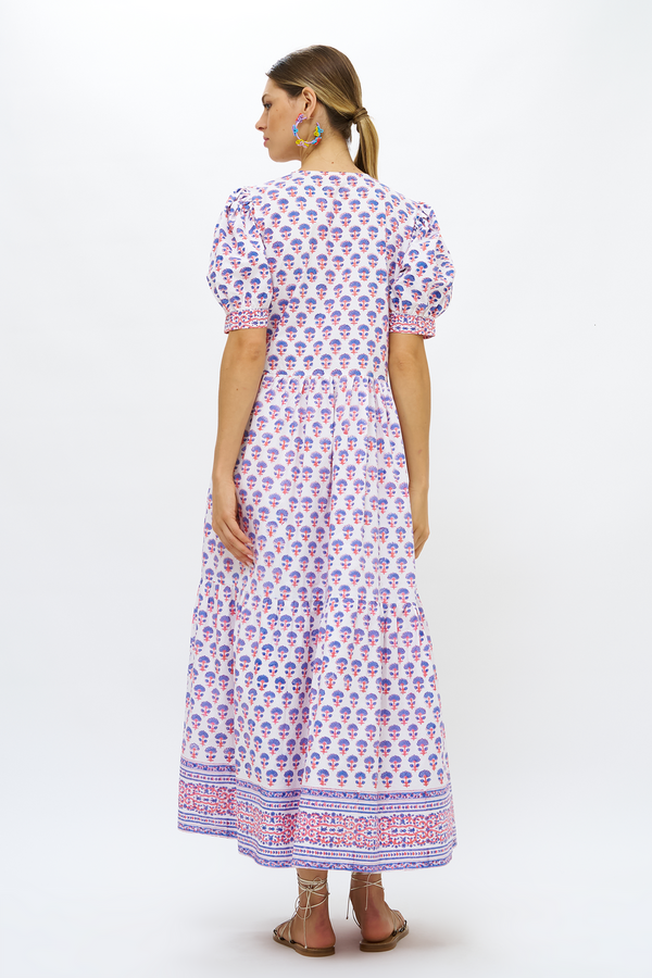 Alsace Peri Button Cuff Sleeve Maxi Dress