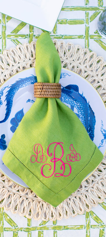 Dining & Entertaining - Personalized items for your tabletop, entertaining. Indoor, outdoor, formal, informal parties and celebrations. Personalized dinner napkins, cocktail napkins, hand painted plates and unique placemats.  