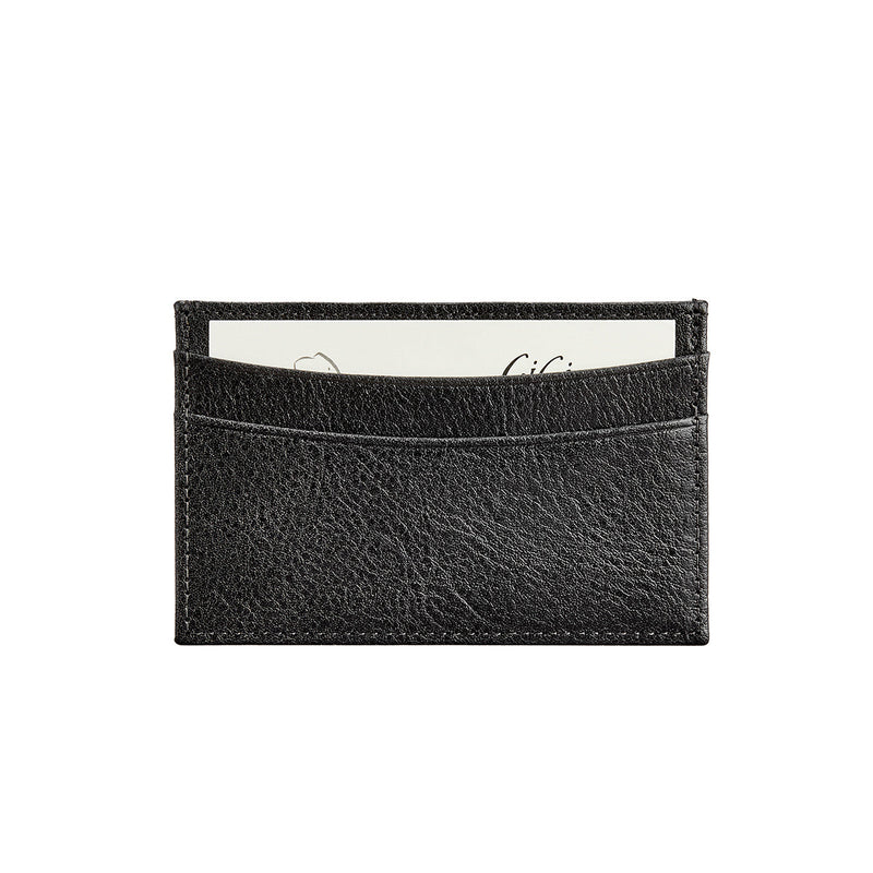 Slim Leather Card Case - Black Leather
