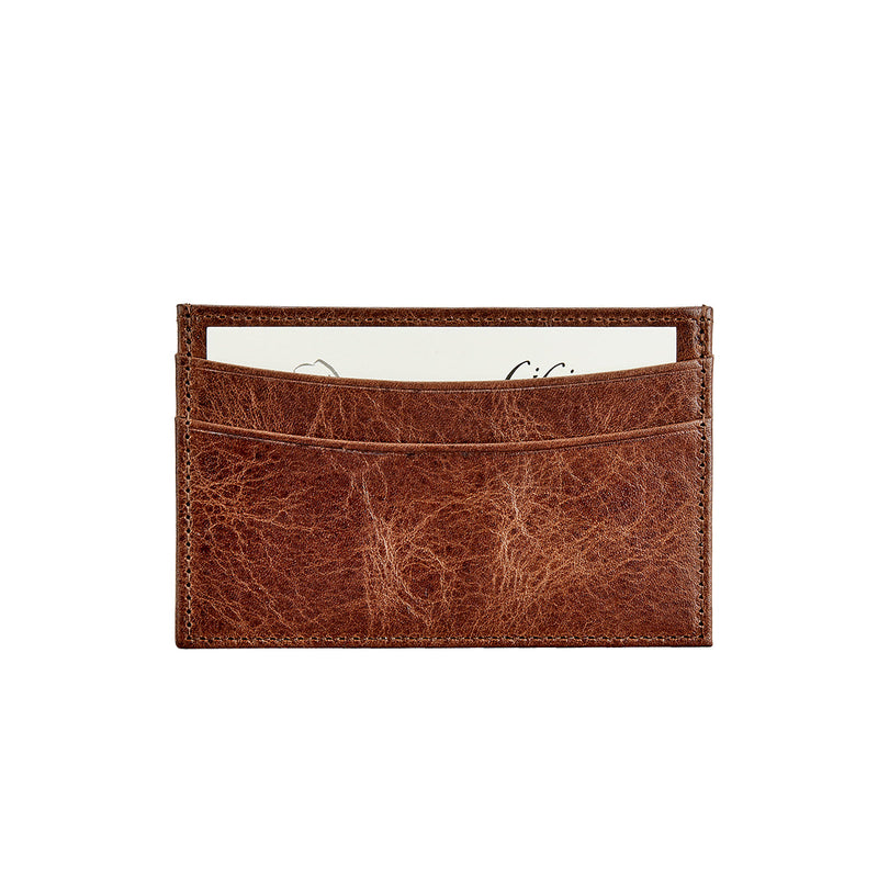 Slim Leather Card Case - Brown Leather