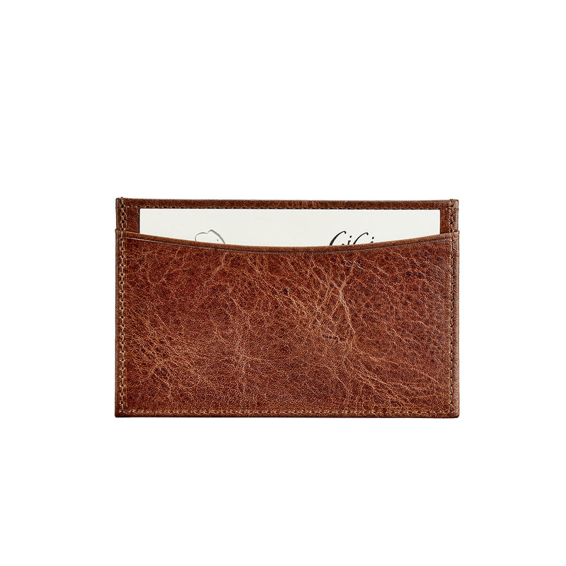 Slim Leather Card Case - Brown Leather