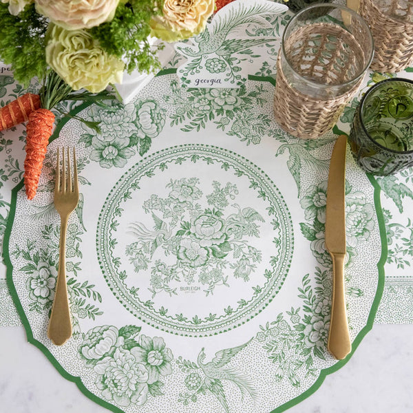 Green Asiatic Pheasants Paper Placemats