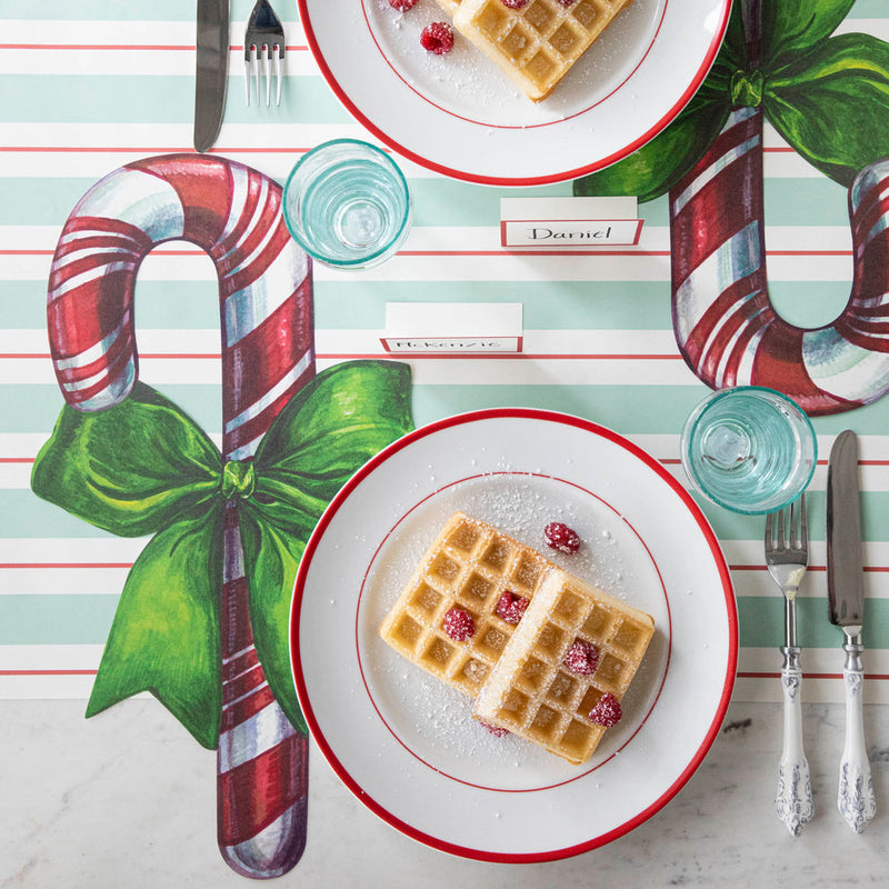 Hester & Cook Candy Cane Paper Placemats