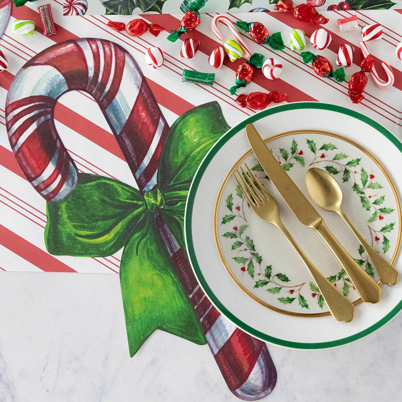 Hester & Cook Candy Cane Paper Placemats