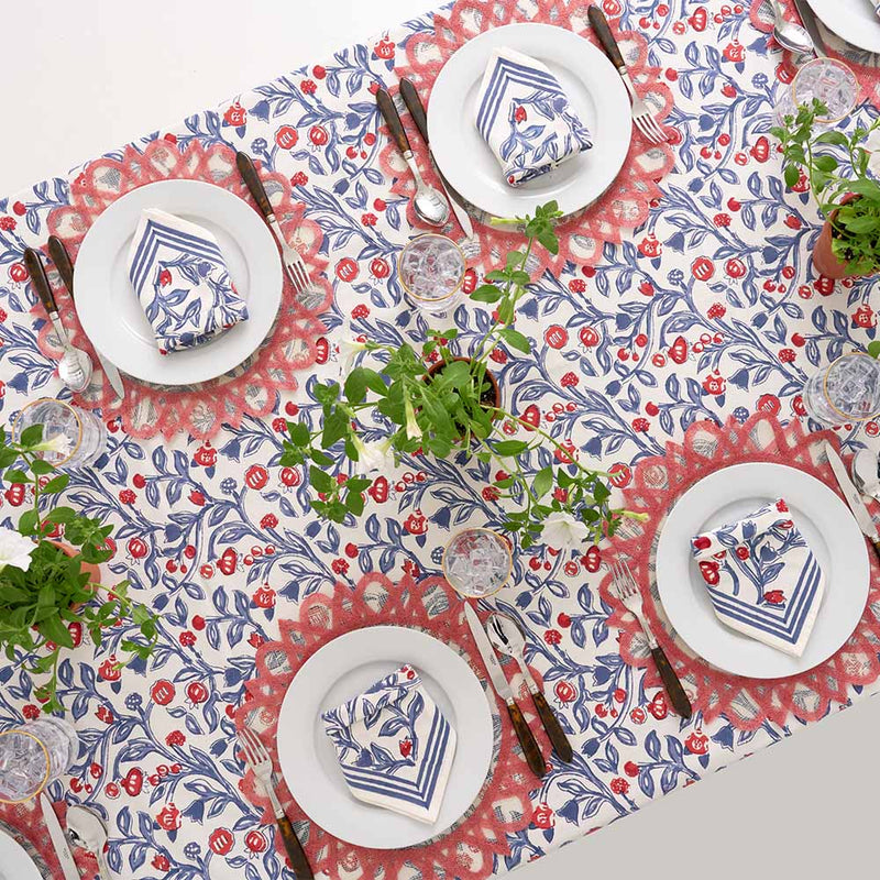 Red & Blue Emma Tablecloth