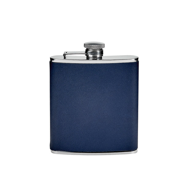 Leather Wrapped Flask - Blue