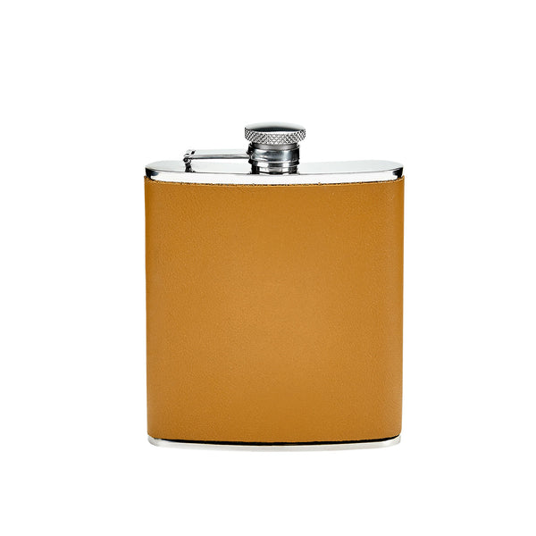 Leather Wrapped Flask - British Tan