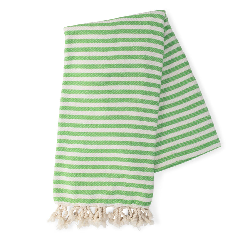 Striped Turkish Beach Towel - Green
