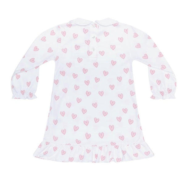 Nellapima Pink Heart Print Long Sleeve Playtime Gown