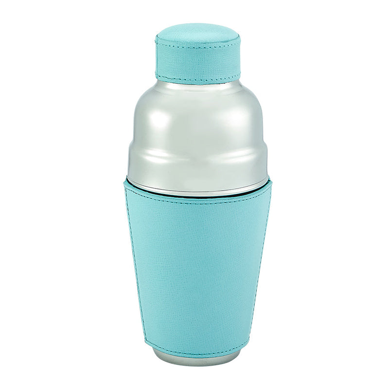 Leather Cocktail Shaker - Robin's Egg Blue - Graphic Image